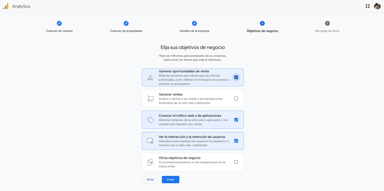 4 - Describe tus objetivos comerciales